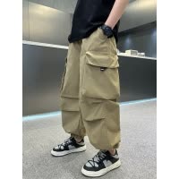 男童裤子夏装2025新款时髦中大童休闲裤儿童防蚊裤薄款工装长裤潮