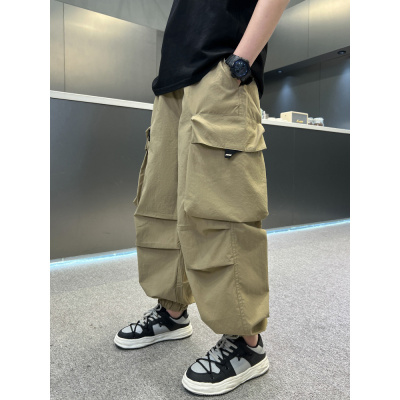 男童裤子夏装2025新款时髦中大童休闲裤儿童防蚊裤薄款工装长裤潮