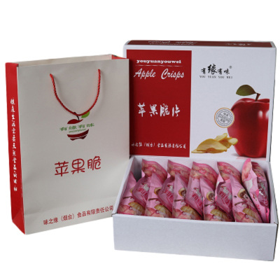 有缘有味苹果脆礼盒(35g*10袋)烟台特产老幼休闲零食酸甜可口苹果干果蔬脆 非膨化食品