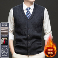 开衫毛衣男背心秋冬季男式无袖单排扣针织衫马甲加厚保暖男装
