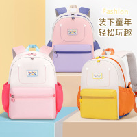 新款幼儿园书包3-5岁卡通辅导班培训班男女儿童小包拼色