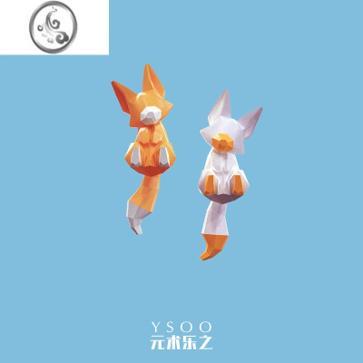 JiMi狐狸耳钉原创少女趣味新奇动物个性设计感不对称耳环现代时尚