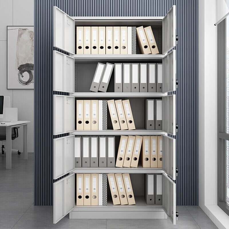 格具(GEJU)钢制文件柜员工资料储物柜带锁财务室铁皮柜档案柜-通五节