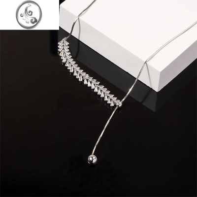 JiMi2023年新款潮小众设计感水晶麦穗项链女气质简约颈链冷淡风锁骨链