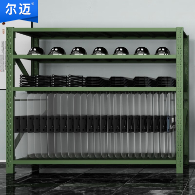 尔迈 装备架盾牌架器材架物资存放架军绿色货架2*2*0.6m 300kg/层