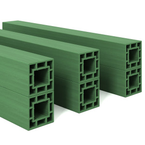 君绘 复合型加厚枕木15*15*100cm仓储垫木回字形抗压枕木垫块军绿色每米
