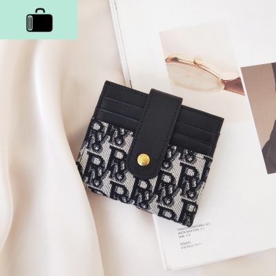 皮对折钱包女士新款2020时尚精致简约小巧短款大容量钱卡包一体NEW LAKE 黑色预售7.10左右发