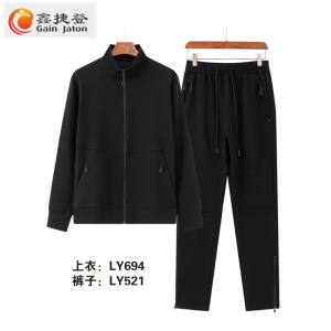 鑫捷登 新款男女同款运动休闲套装AGRY-LY694 1套 黑色 M
