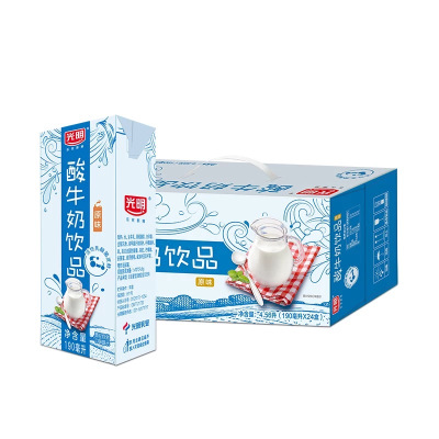 5月新货光明酸牛奶上海风味原味酸奶枕饮品新老包装190ml24盒包装乳饮料