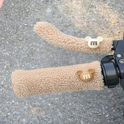  闪电客电动车手把套冬季三轮自行车毛绒保暖把套电瓶摩托车护手罩冬款女