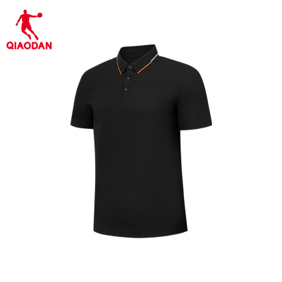 乔丹 男款短袖T恤衫运动POLO衫 夏季冰感防晒衣 黑色 QTEHS3253032