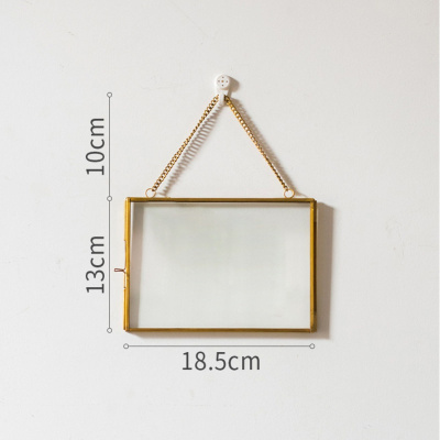 家柏饰(CORATED)印度铜装饰画框相框 双面玻璃创意DIY植物裱标本夹 黄铜挂框18.5*13cm