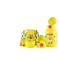 (免费刻字)慢跑COCO杯具熊儿童保温杯带吸管儿童水杯316不锈钢内胆户外运动系列儿童保温壶530mlBEDDYBEAR