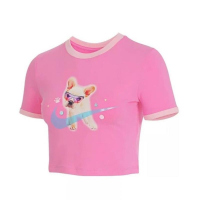 NIKE耐克短袖T恤运动休闲舒适针织圆领短款女装HM4621-675 D