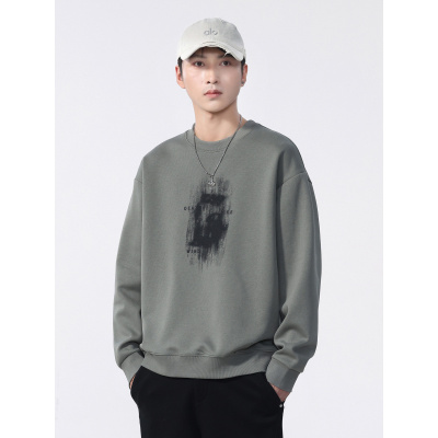 圆领卫衣男生春秋季宽松印花套头长袖上衣新款休闲打底衫工厂