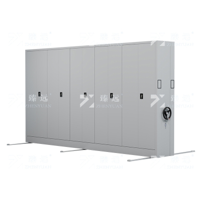 臻远ZY-MJJA-26 手摇密集架移动档案柜钢制轨道密集柜 通门 一列5组