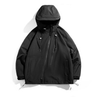 男装春秋季新款冲锋衣休闲连帽夹克单衣男士时尚潮牌百搭连帽外套