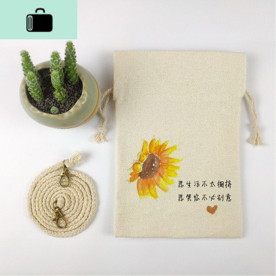 斜跨帆布包定制帆布袋手机包女学生韩版可爱小包包抽绳零钱束口袋NEWLAKE女手包