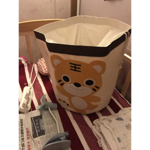 家柏饰(CORATED)玩具收纳筐脏衣桶布艺带盖可折叠脏衣篓儿童玩具收纳桶大号