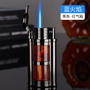 网红复古防风打火机充气可视气体蓝焰直冲创意高档男士送男友礼物