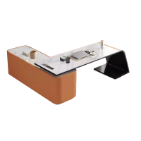 迅迈 140x70x75mm不含椅 岩板书桌书房电脑桌轻奢现代写字台咨询办公桌