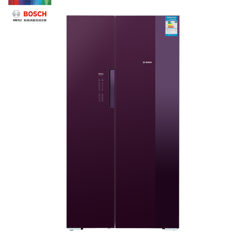 博世KAN92S80TI 598升 变频 风冷无霜 并联双循环 无框玻璃门 对开门冰箱(黑加仑紫)商用冷藏展示柜