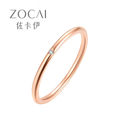 佐卡伊18K玫瑰金钻石戒指时尚钻戒关节戒尾戒