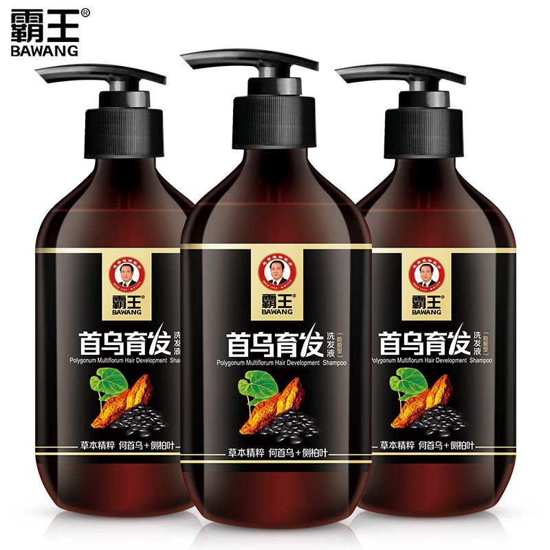 霸王防脱固发洗发水何首乌养发正品牌改善防掉发强根健发黑润亮泽480ml*3瓶