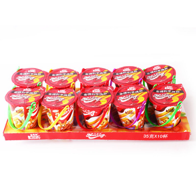 金得利手挽杯奶油饼干牛奶味35gx10杯装（水果酱饼干条儿童零食饼干）