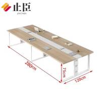 止臣 会议桌 办公家具现代简约会议桌接待洽谈桌培训桌贴木皮会议桌钢制会议桌办公桌 E3
