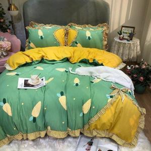 美帮汇床上用品款四件套蝴蝶结少女心公主风床单被套春秋款床品套件