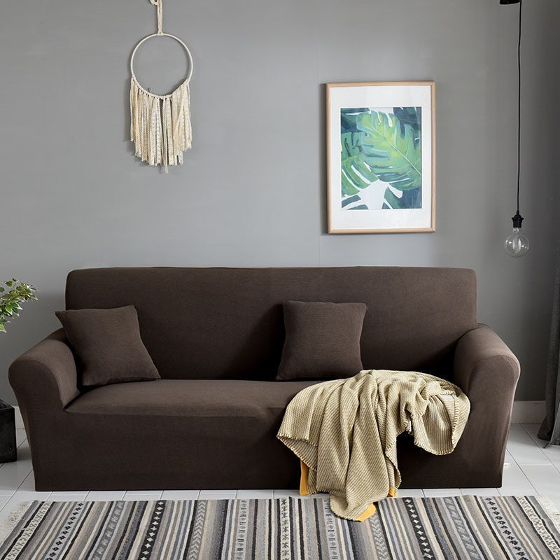 家柏饰(CORATED)弹力沙发套卍能套四季沙发垫现代简约客厅沙发罩防尘保护罩通用 流金咖 [150-190cm]右贵妃