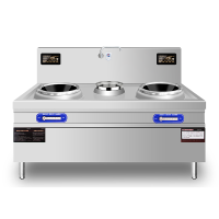 盛远商用电磁大锅灶加厚不锈钢机身 纯铜线圈 防水设计 智能机芯 双炒单温