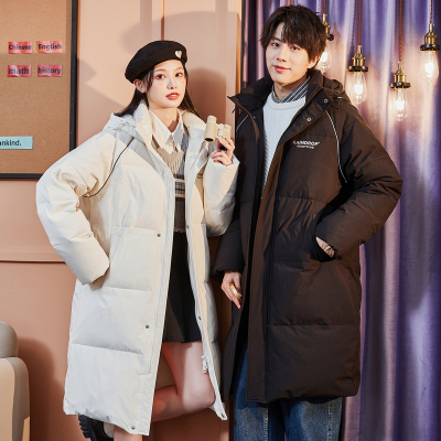[3件8.5折475.9元,叠加优惠券]唐狮冬季新款情侣羽绒服男女装长款连帽面包服学生加厚外套潮
