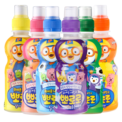 韩国啵乐乐儿童果味饮料235ml*6瓶口味随机体验装（青葡萄、牛奶、水蜜桃、蓝莓、苹果、芒果、热带水果）