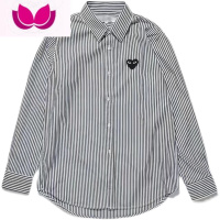 七斓LINXS 条纹衬衫男韩版ins蓝色格子衬衣内搭宽松情侣薄款外套