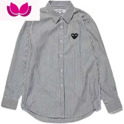 七斓LINXS 条纹衬衫男韩版ins蓝色格子衬衣内搭宽松情侣薄款外套