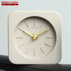 极客库GEEKCOOK懒人贪睡聪明宜家创意小座钟学生台钟卧室床头钟简约水泥桌面钟小砼铜现代装饰品