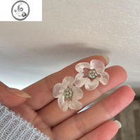 JiMi春夏超仙复古花朵银耳钉女简约气质新款耳环独特设计小众耳饰耳夹