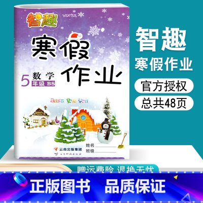 [正版]寒假作业五年级数学北师大版BS版 智趣五年级上册寒假作业练习册小学数学寒假生活五年级上册同步训练天天练快乐假期