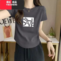 YIBUSHENG季2024年新款不规则短袖t恤女显瘦设计感修身洋气上衣特别