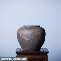 陶瓷花瓶复古欧式干花插花ins摆件酒店会所别墅客厅落地北欧粗陶 三维工匠 40CM瓶含花套装