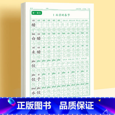 [下册]同步字帖6年级 [正版]六年级上册练字帖人教版语文字帖同步小学生硬笔书法练字本楷书笔画笔顺儿童铅笔描红练习写字每