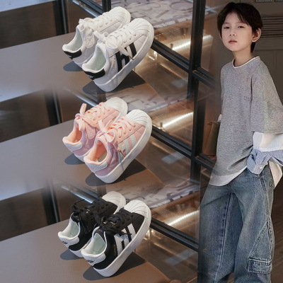 儿童板鞋20266春季新款女童经典小白鞋防踢贝壳头男童休闲运动鞋潮_742