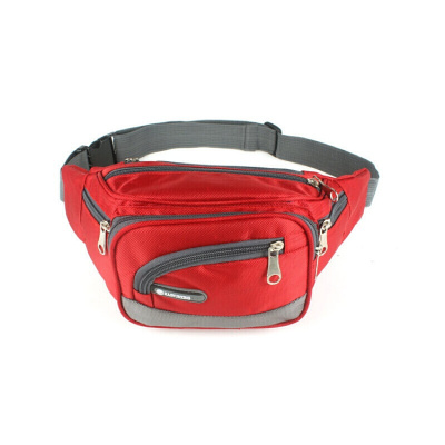 新款男女士新款牛津纺多功能实用腰包生意收银收钱小包旅行运动腰间包-定制红色红色