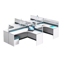 迅迈 600*1200*1100mm干字型四人位(含柜)职员办公桌 现代工位 员工桌屏风 卡位卡座