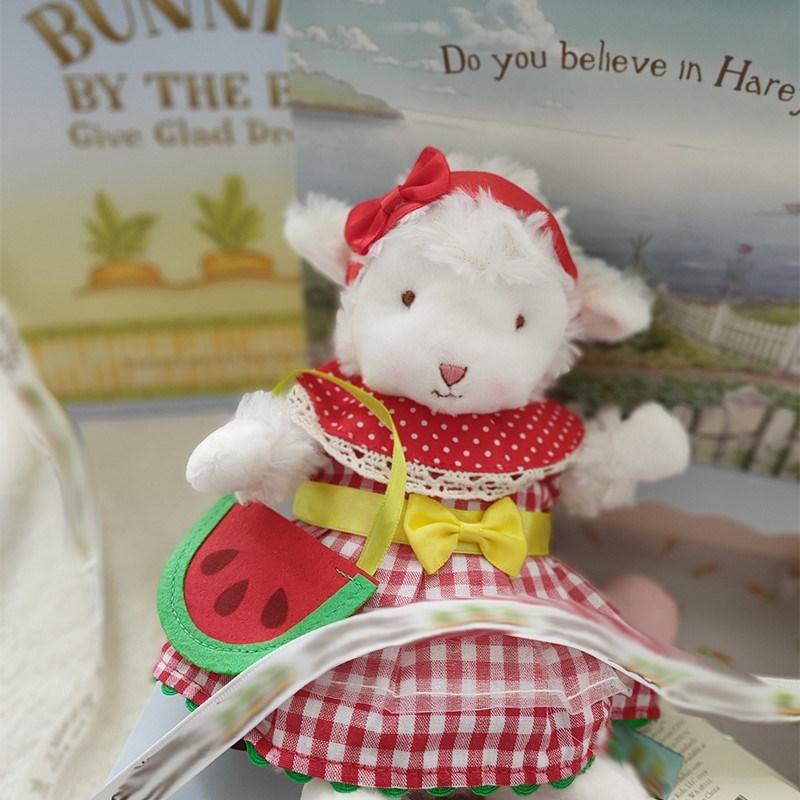 2020热卖美国bunniesbythebay小羊玩具抖音小坐 西瓜连衣裙送小包和