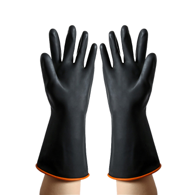 欧立特 黑色加厚乳胶手套 短款35cm 双