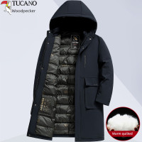 啄木鸟长款棉衣中年冬装外套男爸爸加厚棉袄子中老年2025新款衣服