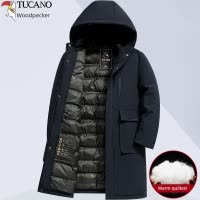 啄木鸟长款棉衣中年冬装外套男爸爸加厚棉袄子中老年2025新款衣服